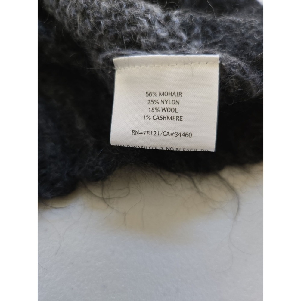 EILEEN FISHER Gray Color Block Mohair Blend V-Neck Pullover Sweater Size L‎ - Picture 12 of 12
